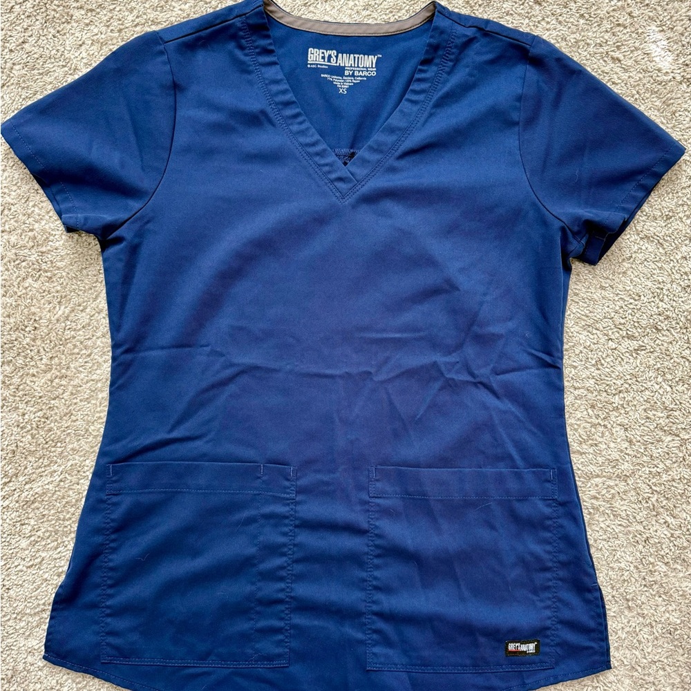 Grey's Anatomy Women's Navy Scrub Top